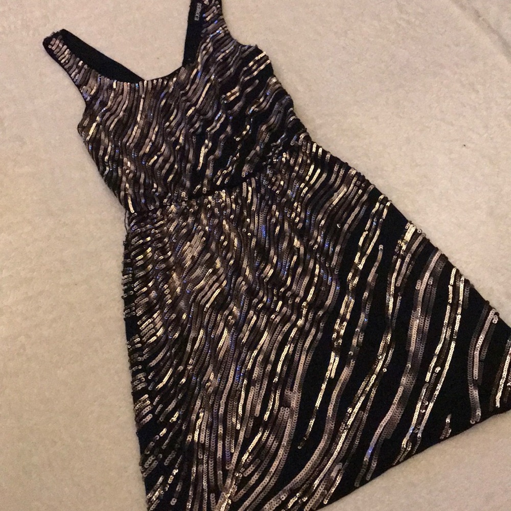 Express Gold and Bronze Sequin Cocktail Dress XS